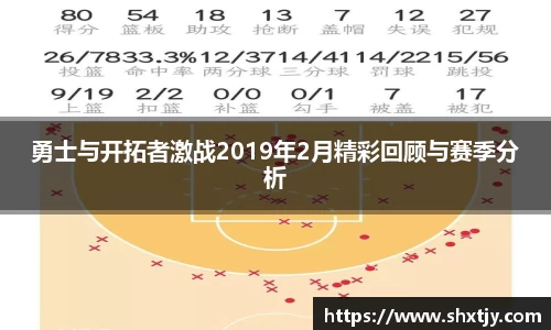 勇士与开拓者激战2019年2月精彩回顾与赛季分析